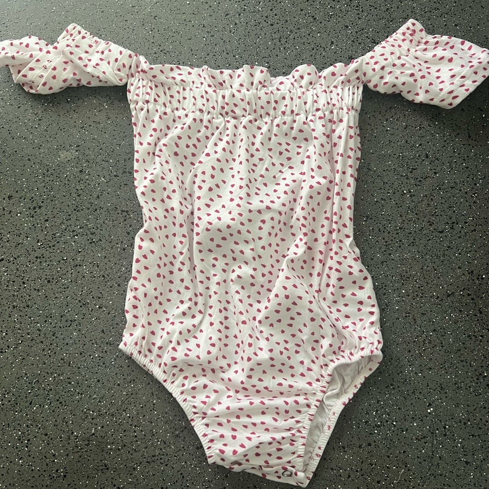 Bailey’s Blossoms Girls 4T Pink and White Floral Bodysuit One Piece